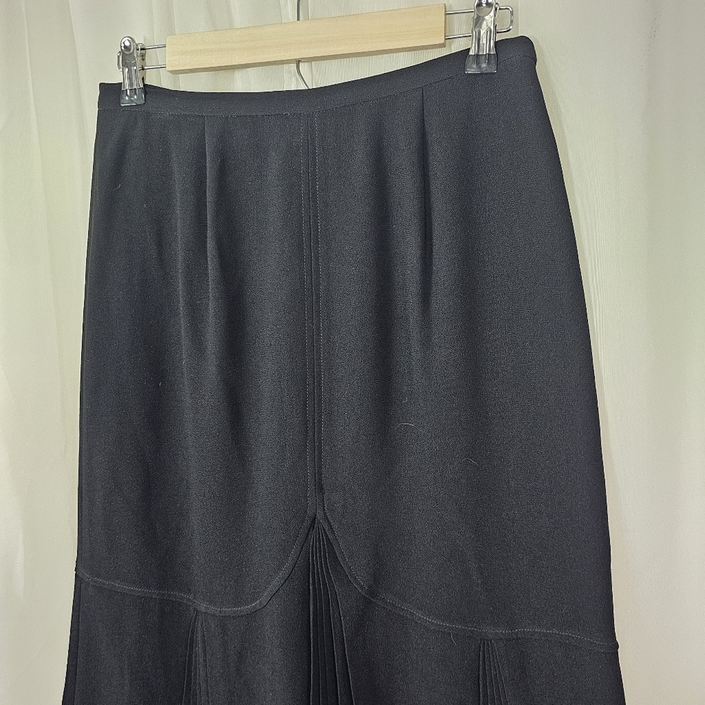 Vintage Zelda Elegant Black Pleated Seamed Skirt Size 10 - Picture 2 of 6